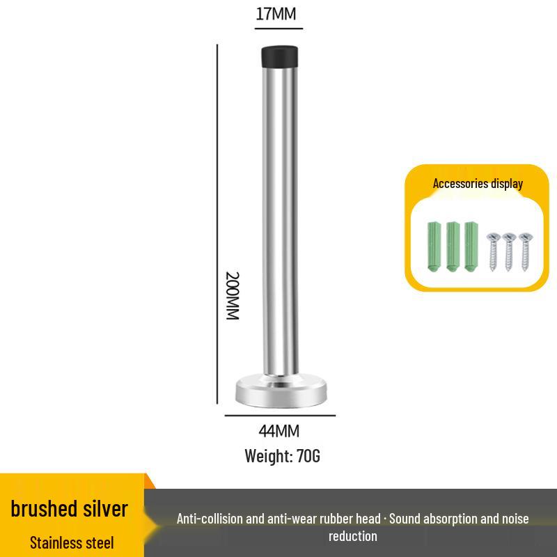 Stainless Steel Anti-Collision Rubber Door Stopper for Glass and Entrance Doors