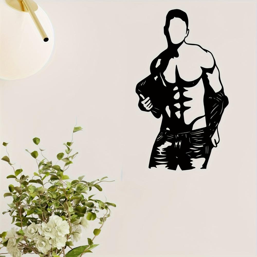 Metal Silhouette Wall Art Weatherproof Iron Sculpture Gym Outdoor Decor Gift