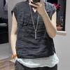 Women Vintage Linen Tank Top Summer Solid Color Drop‑Shoulder Loose Sleeveless Vest Casual Retro Literary Outer Wear Top