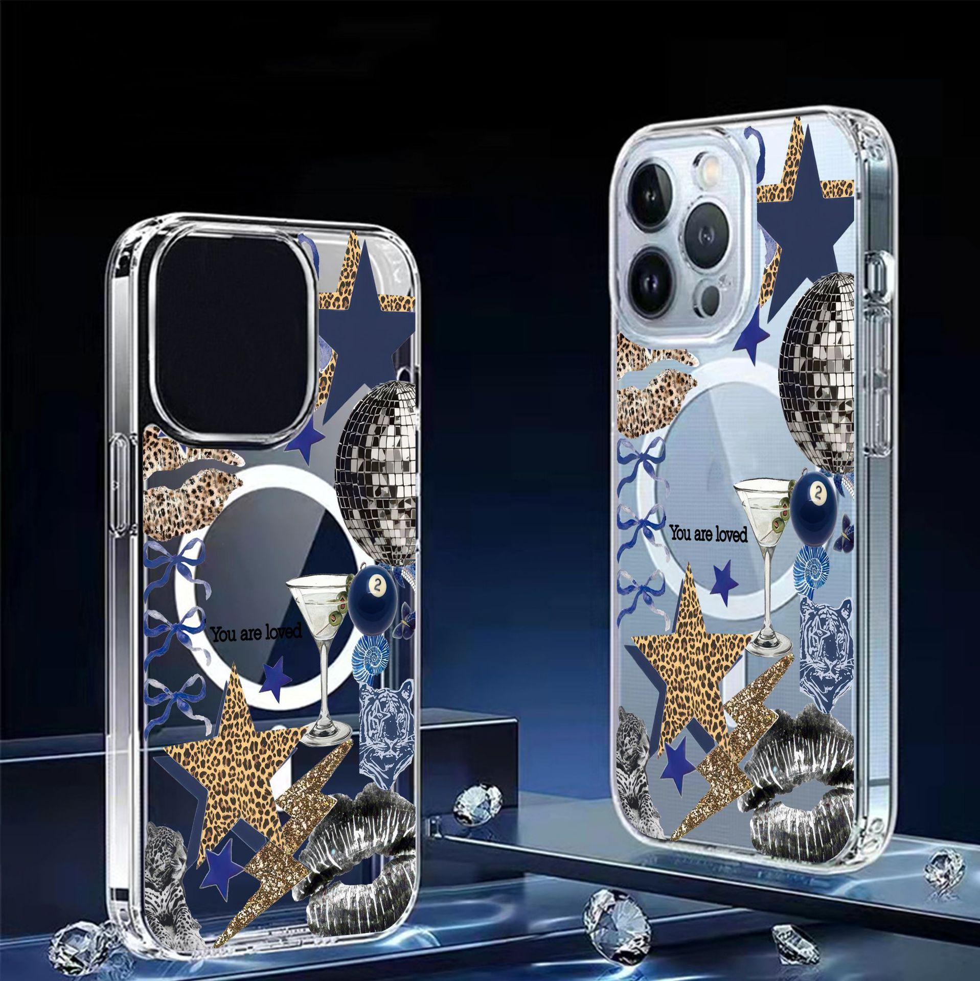 Planet Star Magnetic Transparent Case for iPhone 15/16/17 Pro Max - Full Coverage Protection iPhone 17