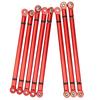 8Pcs Aluminium Alloy Link Rod for SCX10 1 10 Scale 313mm Wheelbase RC Crawler Car (Red))