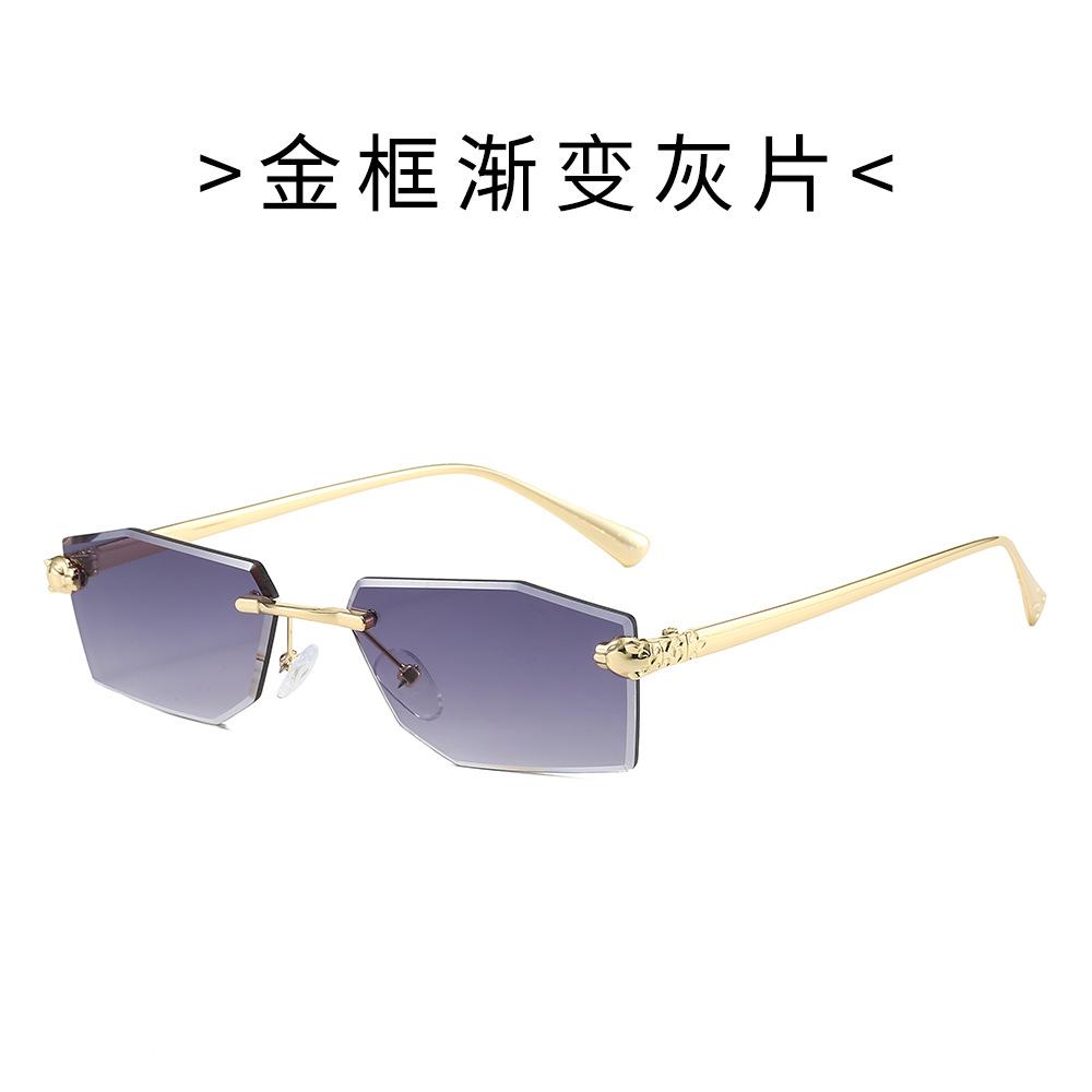 Trendy Polygon Cut Edge Rimless Sunglasses For Women & Men - Fashionable Street Style Glasses For A Chic Look