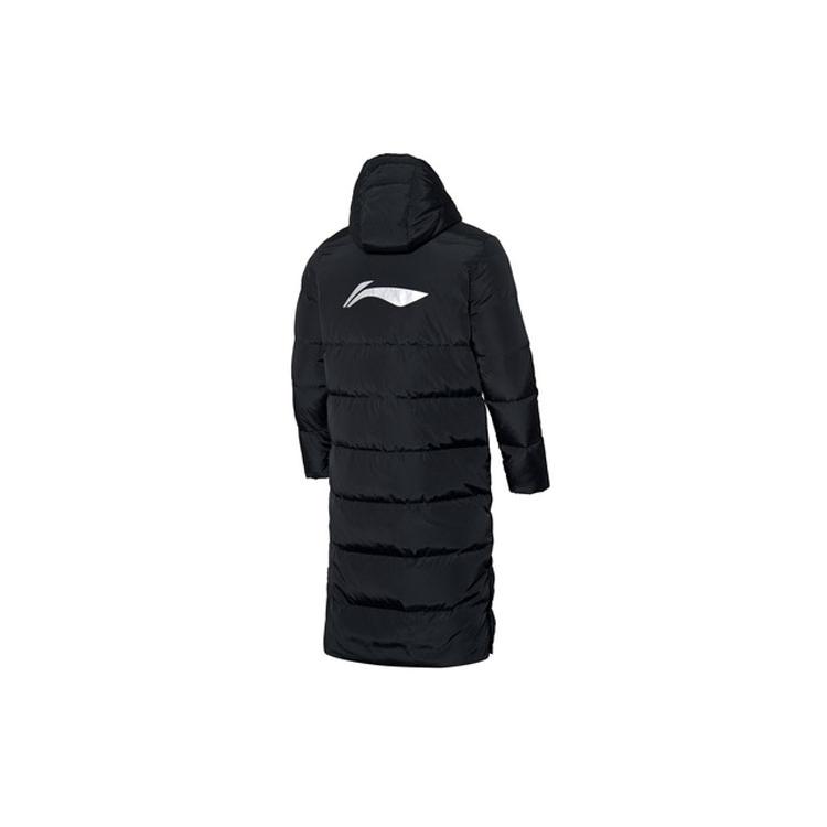 Li Ning Down Jackets Men's Black Hooded Moderate Down Coat AYMP125-1
