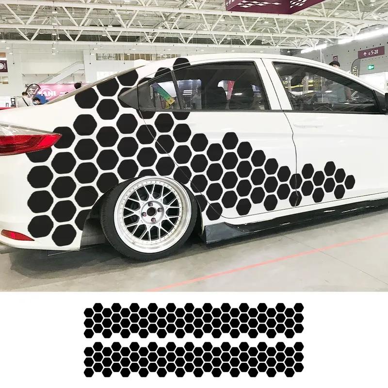 Car Stickers Door Side Vinyl Decor Auto Graphics Honeycomb Stylish Style Universal Decals External Tuning Accessories