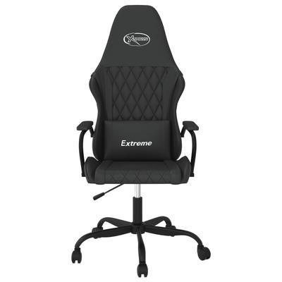 Gaming Chair with Massage Function Black PU Leather