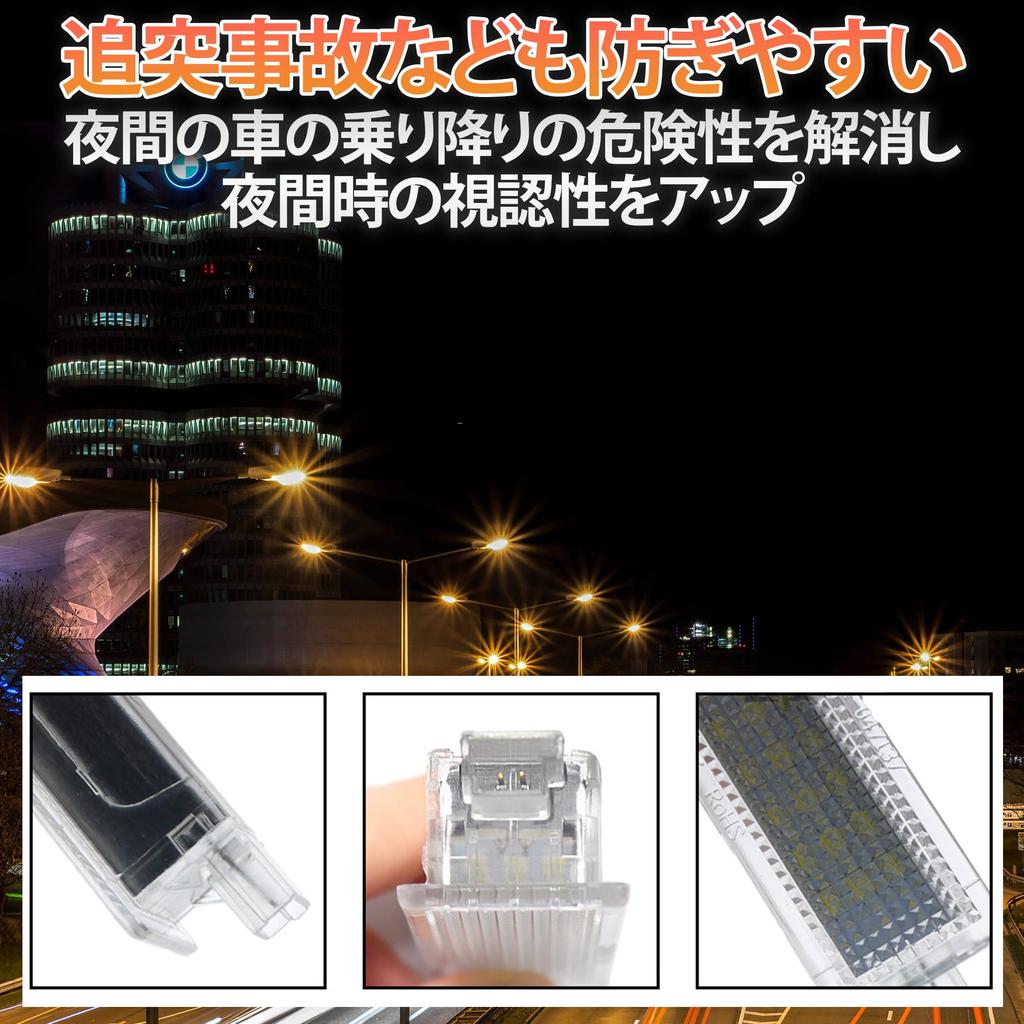 HAMILO 2-Piece Courtesy Lamp for BMW MINI Footlamp Luggage Room