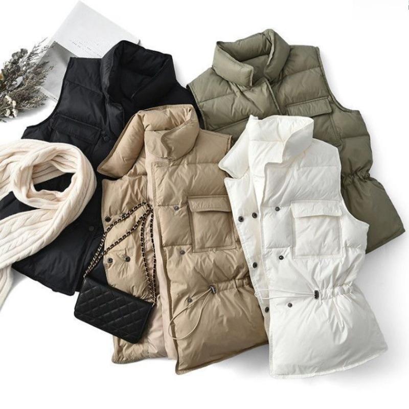 Vest Autumn and Winter Women's Vest Fashion White Duck Down Light Down Vest Sleeveless Down Jacket Vest Women 2022 Down Coats
