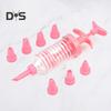 1 Set Pastry Nozzle Kit Food Grade Safe Pink DIY Baking Cake Decorating Syringe