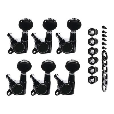 Set of 6 Acoustic Electric Guitar Tuners with Installation Screws and Bushings Suitable for 10mm Left Hand Peg Holes