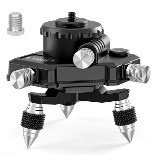 Elikliv Plumb Bolt Adapter for Laser Levels, Tripod Base, Tripod Connection Adapter, 360 Rotating Base, Fine Adjustment, with 1/4" and 5/8" Male Thre