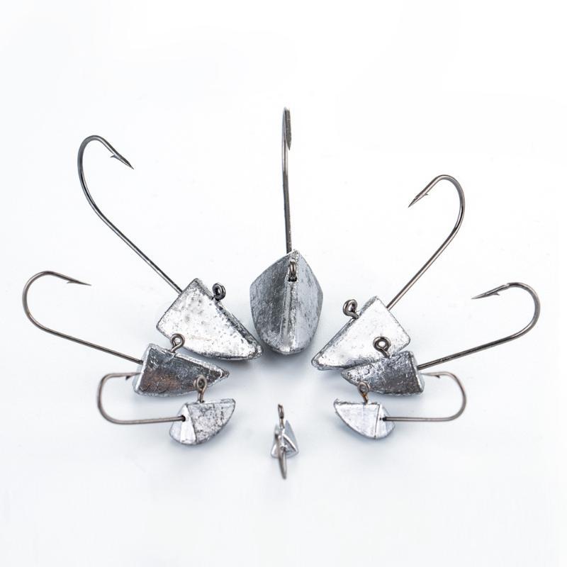 10Pcs 0.5G 1G 1.5G 2G 3G 5G 7G 10G Triangle Head Hooks For Soft Worm Lure Bait Fishing Jigging Head Hook Rigs