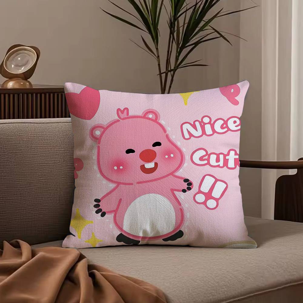 Custom Zanmang L-Loopy Throw Pillow Case Anti-dustmite Pillowcase Invisible Zipper Silky Short Plush Sofa Cushion Cover