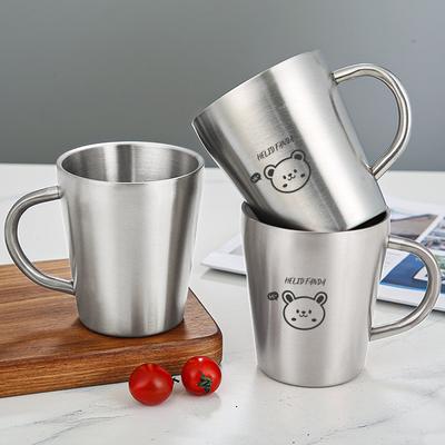 320ml Double-layer Drinking Cup For Kids 304 Stainless Steel Mug Thickened Durable Tumbler Cups Anti Scalding Milk Coffee Mug