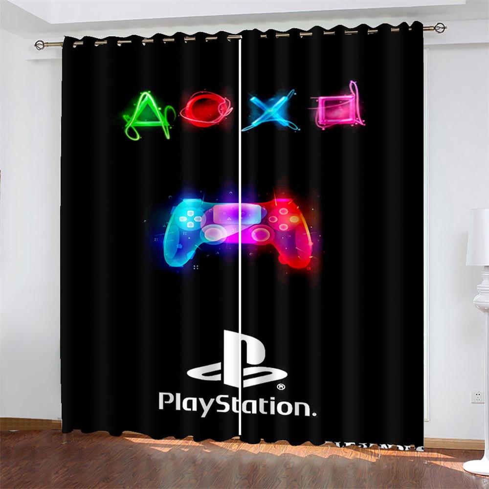 Colorful Game Console  Printed Woven Curtains  Two Independent Curtains on The Left and Right  Blackout Curtains for Bedrooms