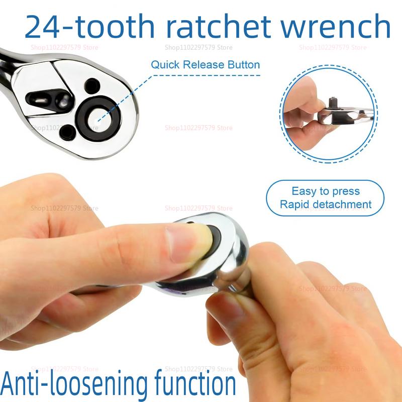 46-teiliges Motorrad-Steckschlüsselset 1/4-Zoll-Antrieb Ratschenschlüssel-Satz für Auto-Fahrradreparatur Autowartungswerkzeuge