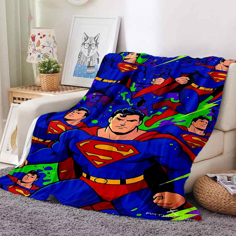 1pc Superman, Comic Art Print Blanket Polyester Fiber, All Season Comfort for Sofa, Bed, Office, Car, Camping Ideal Home Decor & Gift, Office Comfort