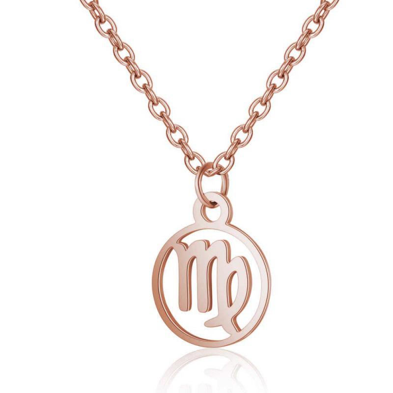Stainless Steel Zodiac Pendant Necklace with Thin Chain