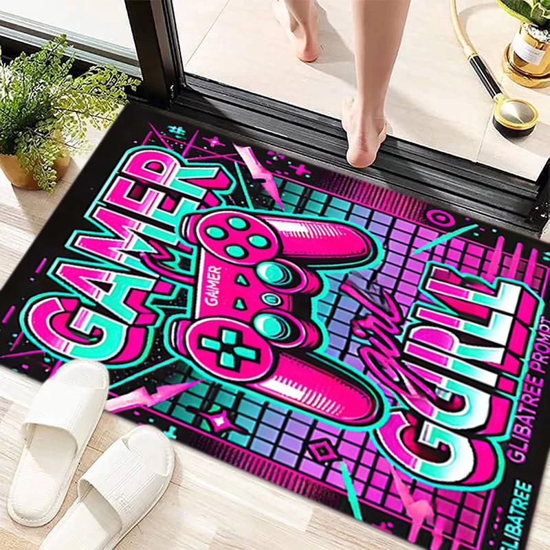 1Pc game theme Printed circular carpet, home door mat, outdoor travel protection carpet B9
