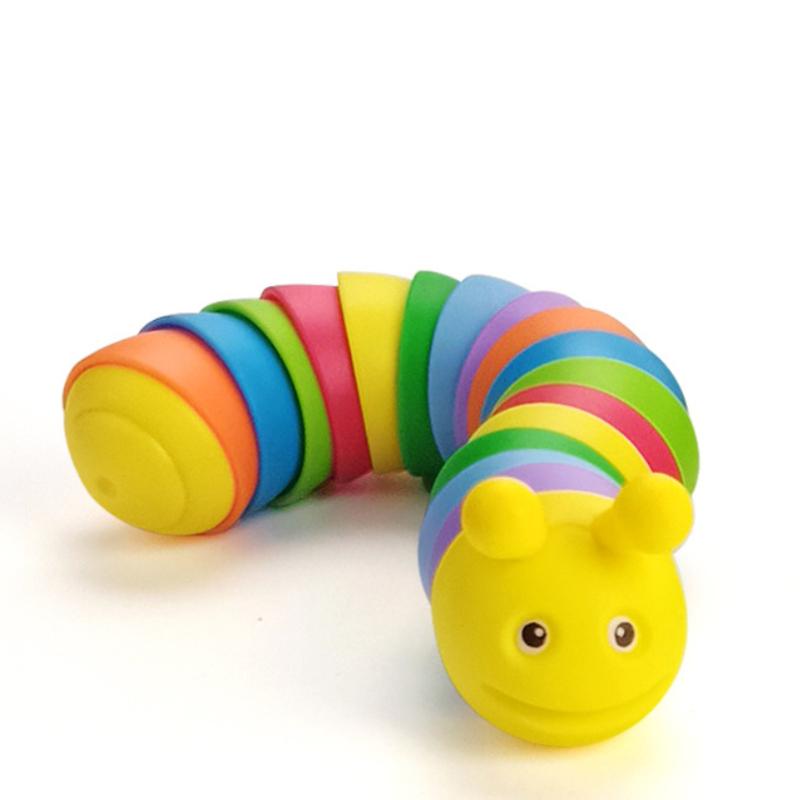 

Красочная сочлененная гусеница, сенсорная игрушка, убивающая время, снимающая стресс, игрушки для ползания, декомпрессионная головоломка-гусеница жёлтый