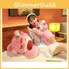 Cute Short Plush Strawberry Bear Stuffed Toy Pillow For Kids 35cm Pink