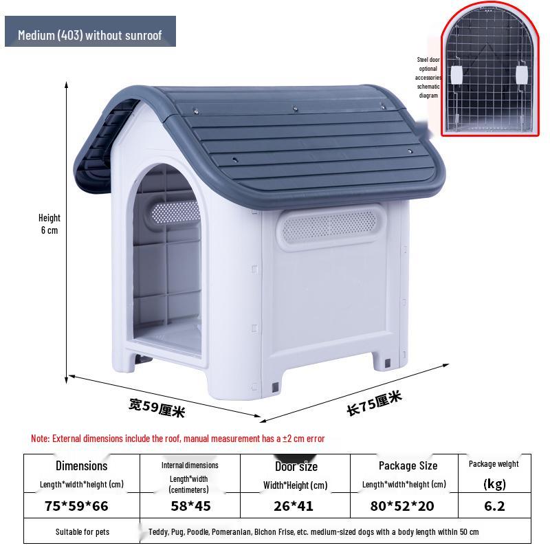 All-Season Waterproof Outdoor Dog House for Small To Large Dogs