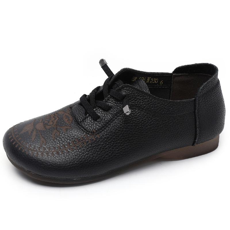 Fashion GKTINOO Fashion Women Flat Shoes Spring Autumn Round Toe Sneakers Genuine Cow Leather Soft Sole Comfort Casual Shoes Woman