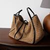 Straw Woven Tote Bags Casual Large Luxury Design Capacity Handbag Beach Shoulder Simple Women's Bag Shopping Summer Bolsos