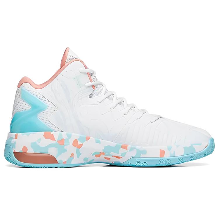 Anta KT3team KT Team Style Slip Resistant, Abrasion Resistant, Lightweight Low top Basketball Shoes Men's White Blue 112221626S-1