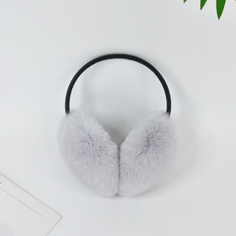 Factory Custom Fluffy Real Rex Rabbit Fur Ear Muffle Women's Winter Outdoor Warm Earmuffs Fashion Soft Earflap Ear Cover