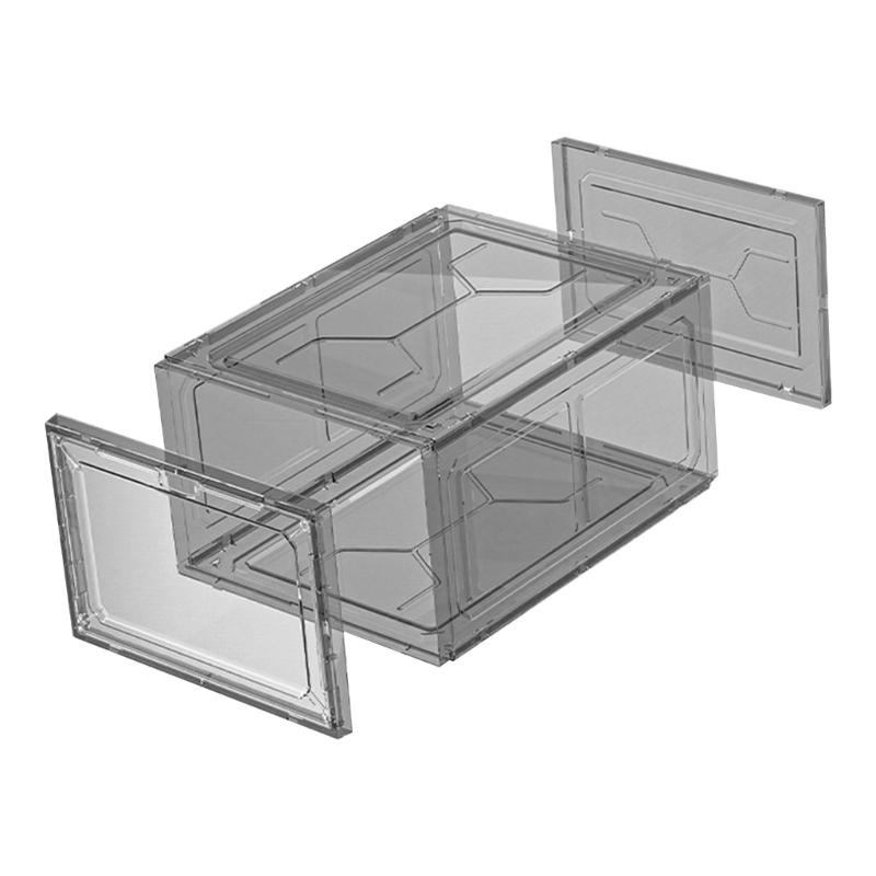 Portable Shoe Storage Containers Practical Clear Shoe Storage Boxes Stackable Design Case for Entryway or Closet