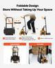 Stair Climbing Cart, 200 kg Stair-Climbing Capacity, Heavy-Duty Folding Trolley Cart with Telescoping Handle, 6 Wheels and 2 Bungee Cords, Stair