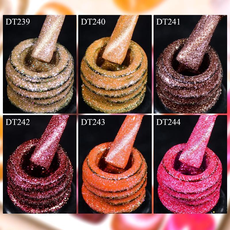 CONHEÇA O 7ml Âmbar Refletivo Glitter Olho de Gato Gel Magnético Colorido Laser Gel Verniz Semipermanente Soak Off UV DIY Nail Art Design