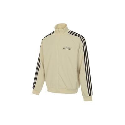 Side Stripe Casual Sports Zip-Up Stand Collar Long Sleeve Jacket Men Jackets Apricot IR9255