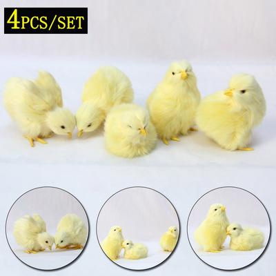Jouet en peluche de Simulation de poussin, poupée d'animal en fourrure réaliste, modèle de poulet artificiel, Figurine de Cognition pour enfants, cadeau de pâques, jouet pour enfants