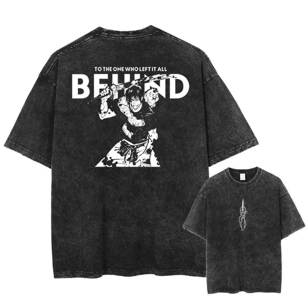 Anime Jujutsu Kaisen Fushiguro Toji Cool Print T Shirt Men Women Manga Tshirts Washed Cotton Tee Harajuku Male Oversized695