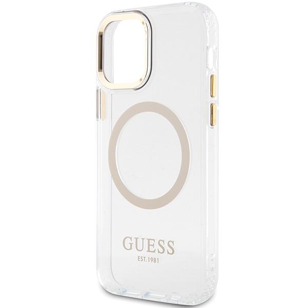 Guess Guhmp12Mhtrmd Iphone 12/12 Pro 6.1 Złoty/Gold Hardcase Metal Outline Magsafe