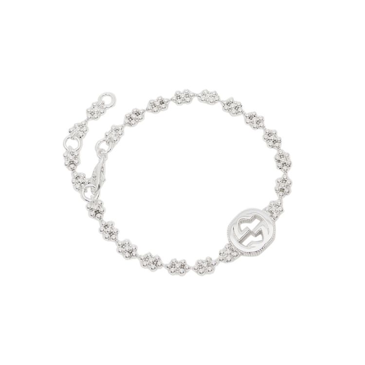 

Gucci Interlocking G Shiny 925 Silver Bracelet Women bracelet 481687-J8400-8106 Dust Bag+Box (Random Color)