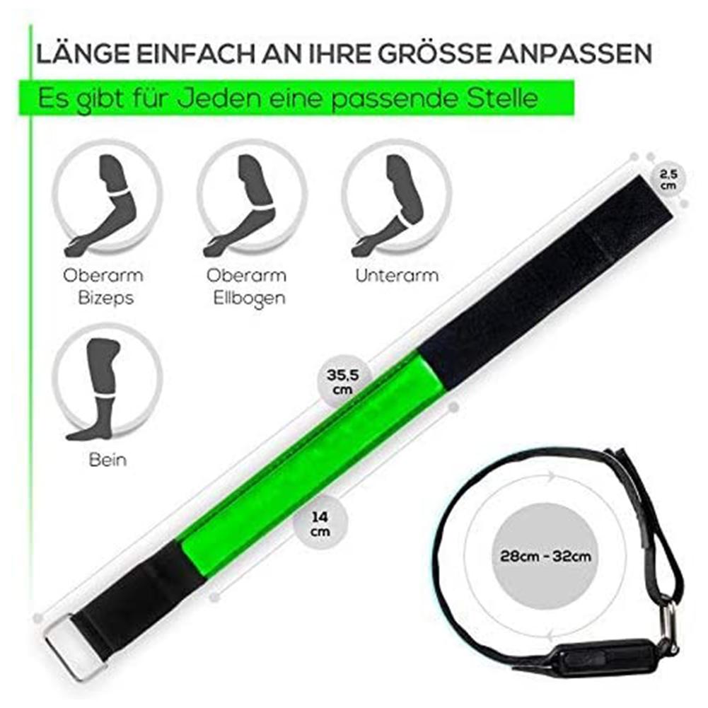 USB LED Luminous Night Running Cycling Armband Bracelet Night Glow Reflective Safety Belt Outdoor Sports Fluorescent Arm Band