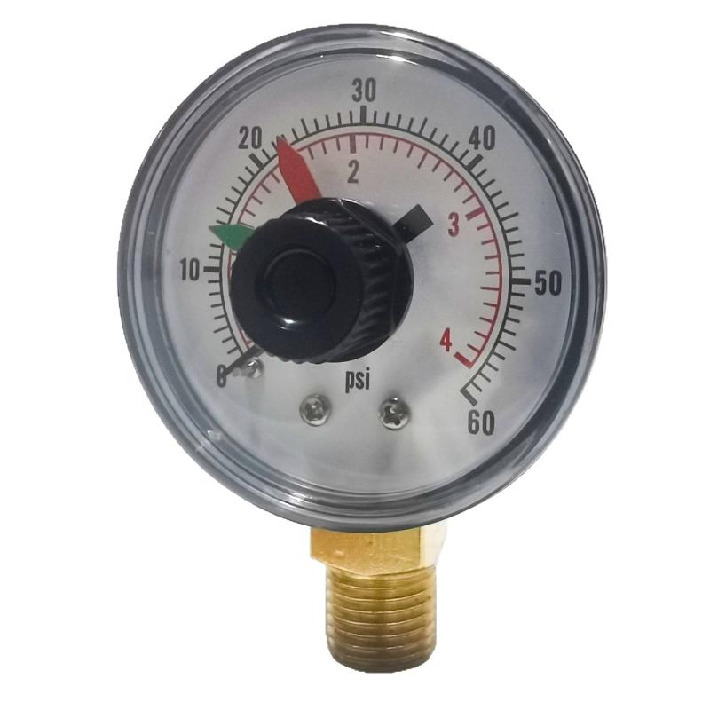 0-60 PSI Y50 Dual Dial Pressure Gauge for Air Water Oil Robust and Precise