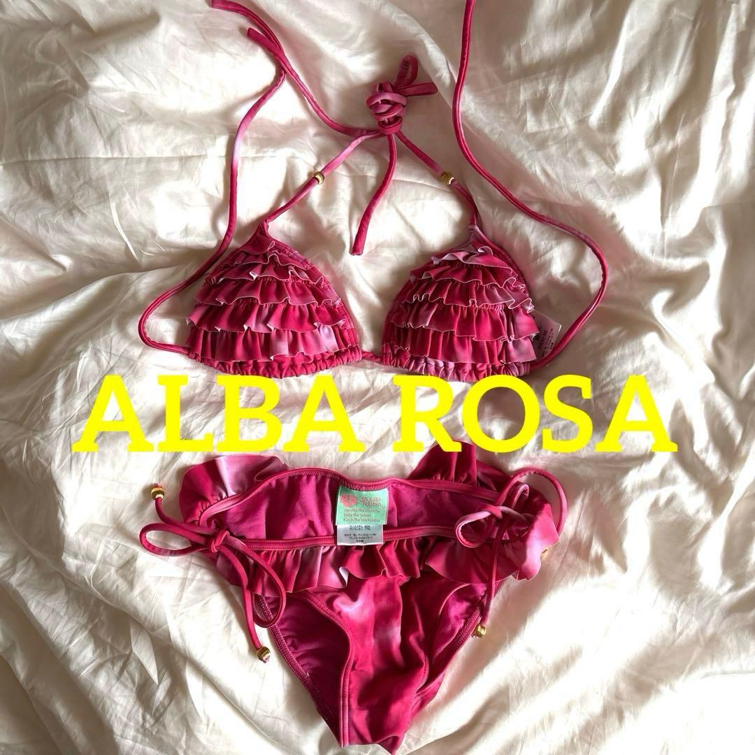 Used Extremely rare ALBA ROSA Separate bikini tie dye triangle ruffle