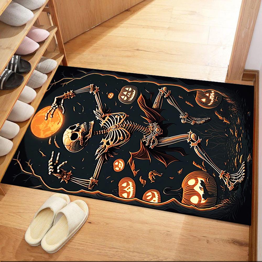 Skull With Headphones Artwork Floor Mats for Living Room, Bedroom and Room Decoration Are Suitable for Gifts.