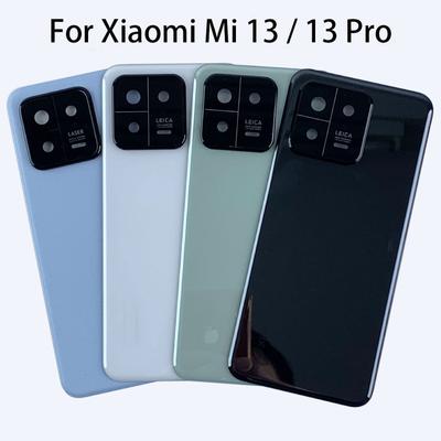 Mi13 Glas-Batterieabdeckung für Xiaomi Mi 13 Pro Rückabdeckung Batteriefach Hinteres Gehäuse mit Kamerarahmenobjektiv