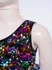 Kids Girls Sequined Dance Top Tiered Ruffles Sleeveless Metallic One Shoulder Vest Performance Outfit