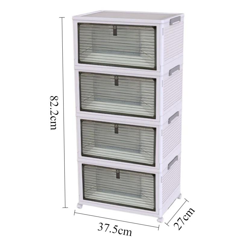 Folding Storage Box Transparent Shoe Boxes Multi Functional Living Room Organizer Case Household With Wheel Large Display Stands