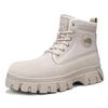 Men's Waterproof Leather & Fur Snow Boots - Non-Slip, Warm High-Top Workwear Martin Boots