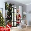 2pcs 2D Flat Printing Christmas Curtain Cute Santa Claus Gifts Christmas Polyester Fabric Without Electricity Party & Holiday