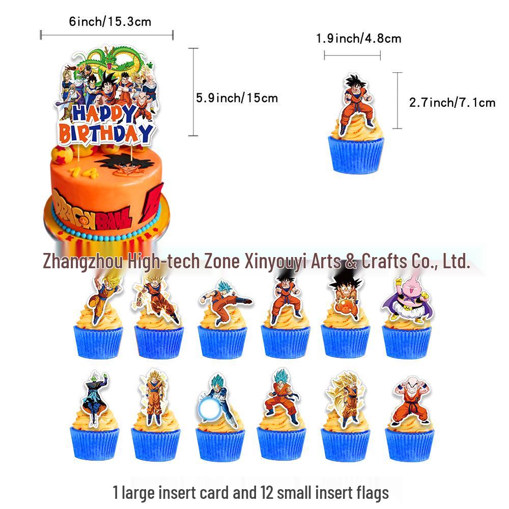 Dragon Ball Birthday Party Set: Decorations, Banners, Cake Toppers & Balloons