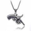 Necklace Silver Chain Weapon Hand Revolver 355