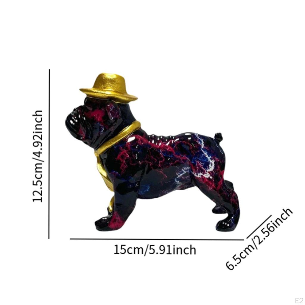 Fransk Bulldog Staty Djur Skulptur Konst Hantverk Samlarobjekt Kreativ Hund Figur Bordsskiva