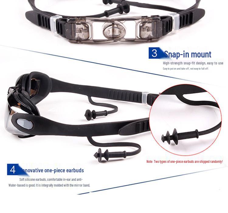 Unisex Anti-Fog Electroplated HD Swimming Goggles - Adjustable Waterproof Design